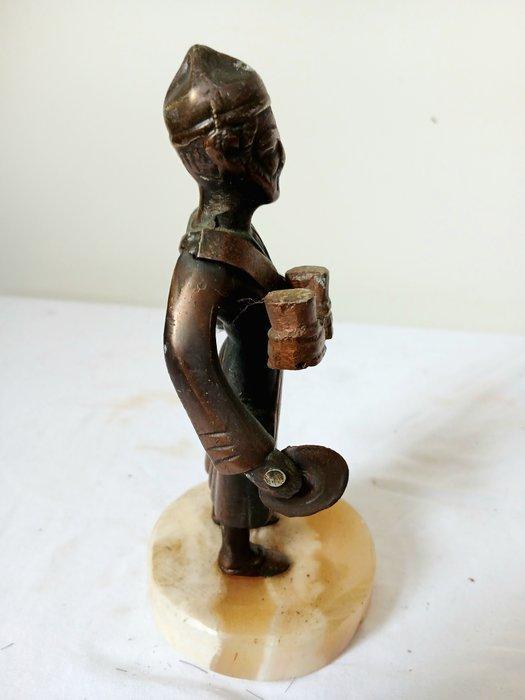 Beeld, 2 antieke bronzen beelden - 18.5 cm - Brons, Onyx, Antiek en Kunst, Curiosa en Brocante
