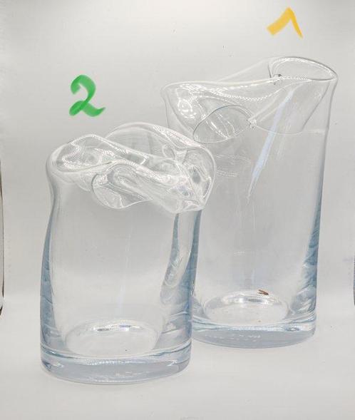 Jeff Raes - Jeff Raes - Vase Ikebana (2) - verre fondu -, Antiek en Kunst, Curiosa en Brocante