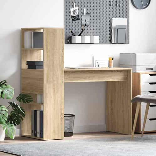 vidaXL Bureau met plank Sonoma eiken 113 x 54 x 120 cm, Huis en Inrichting, Bureaus, Nieuw, Verzenden