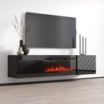 Tv-meubel Modern design met elektrische openhaard, Verzenden