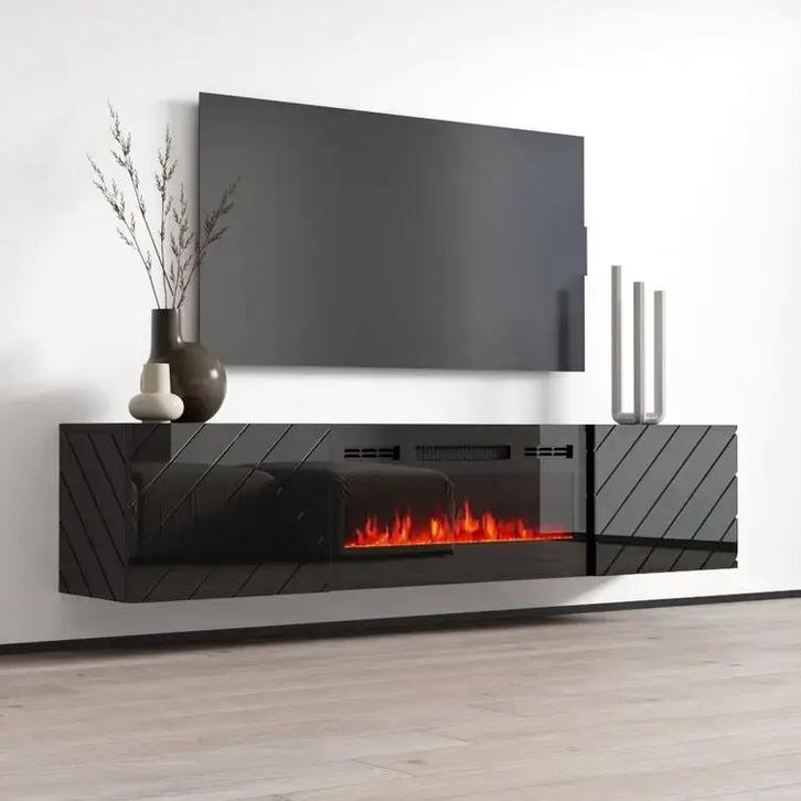 Tv-meubel Modern design met elektrische openhaard, Auto diversen, Autogereedschap, Verzenden