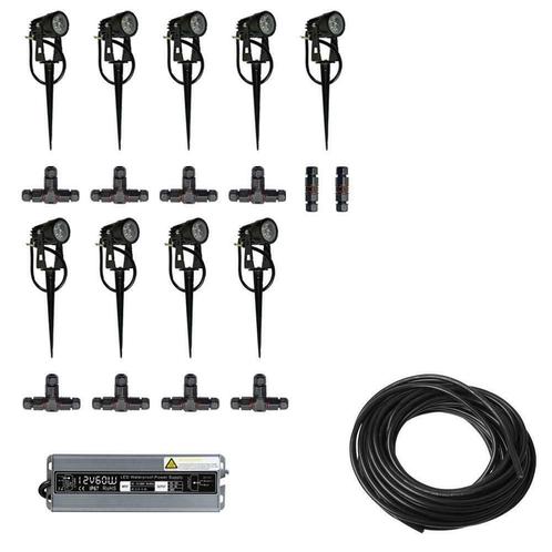 9x LED grond spot - 12V - 3 watt - complete set, Télécoms, Émetteurs & Récepteurs, Envoi