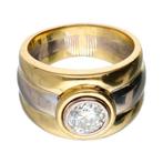 Ring - 18 karaat Geel goud, Witgoud -  0.70 tw. Diamant, Handtassen en Accessoires, Antieke sieraden