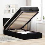 vidaXL Bed poef met matras en LEDs 80x200 cm stof zwart, Huis en Inrichting, Slaapkamer | Bedden, Verzenden, Nieuw