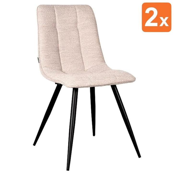 Stoelen | JADI |  Bouclé/Metaal | Naturel |  Zwarte Poten |, Zakelijke goederen, Horeca | Keukenapparatuur, Nieuw in verpakking