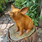 sculptuur, Tuinbeeld Playfull Piglet - 28.5 cm - Gietijzer, Antiek en Kunst