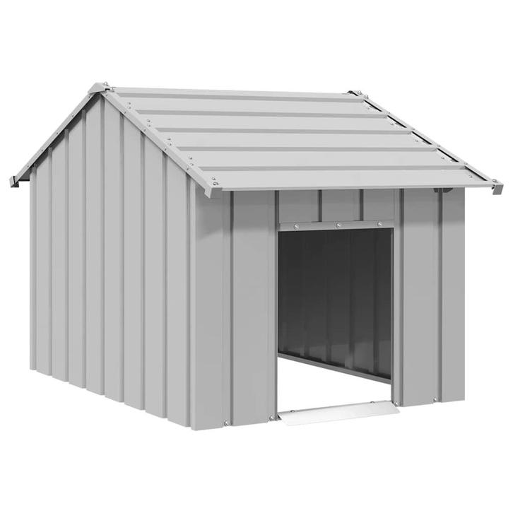 vidaXL Hondenhok met dak 83x130x85 cm gegalvaniseerd staal, Dieren en Toebehoren, Hondenhokken, Nieuw, Verzenden