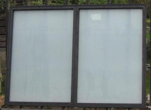 aluminium raam , chassis , venster 217 x 159 zwart ral 9005, Doe-het-zelf en Bouw, Raamkozijnen en Schuifdeuren, Inclusief glas