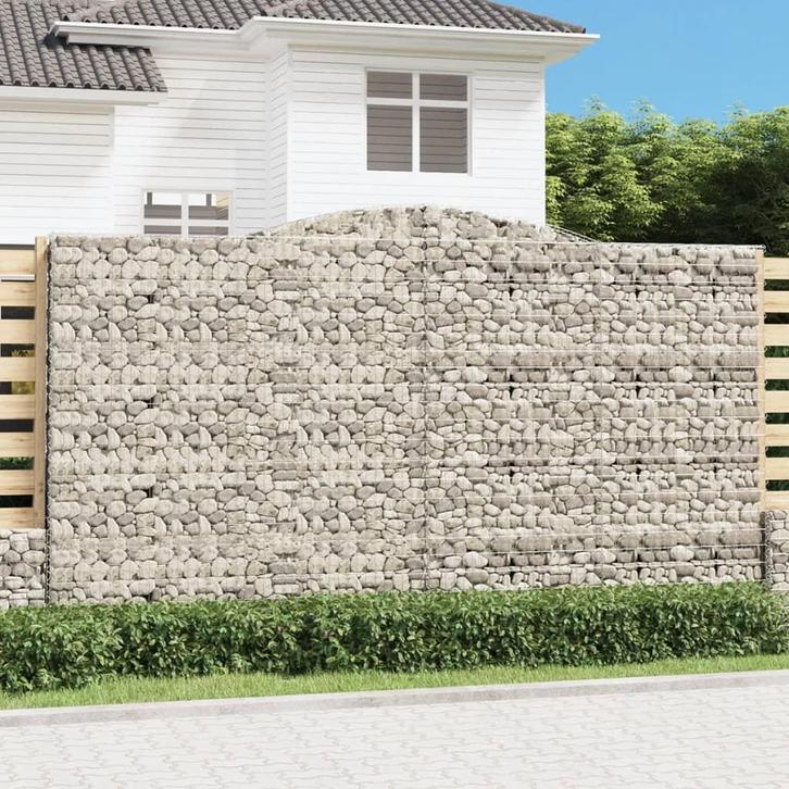 vidaXL Schanskorven 2 st gewelfd 400x50x220/240 cm ijzer, Tuin en Terras, Bloempotten, Nieuw, Verzenden