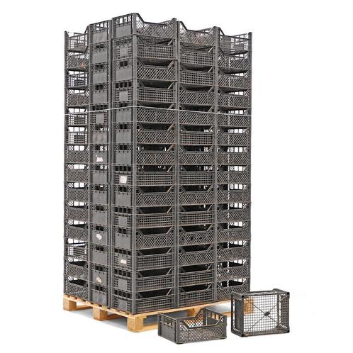 Gebruikte Euronorm stapelbakken wanden + bodem geperforeerd, Doe-het-zelf en Bouw, Kratten en Dozen, Gebruikt, Ophalen of Verzenden