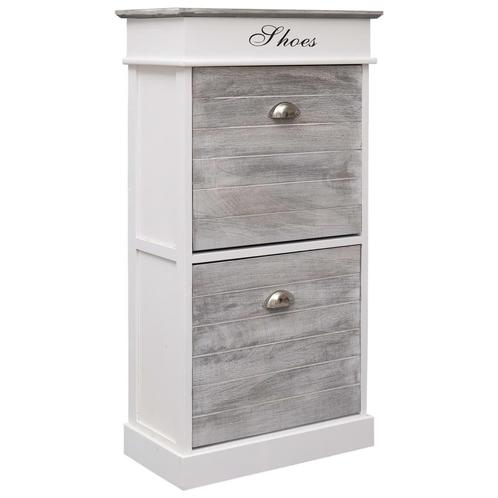 vidaXL Schoenenkast 50x28x98 cm paulowniahout grijs, Huis en Inrichting, Kasten | Schoenenkasten, Nieuw, Verzenden
