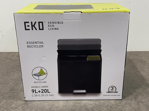 Veiling - EKO prullenbak Essential Recycler 9+20L zwart, Huis en Inrichting, Woonaccessoires | Prullenbakken