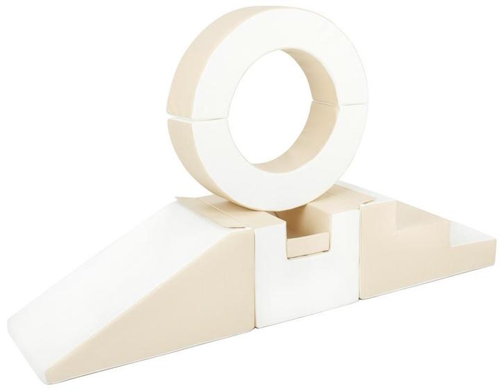 Foam blokken - met hoepel en glijbaan - 7 delig - beige, Kinderen en Baby's, Speelgoed | Educatief en Creatief, Nieuw, Ophalen of Verzenden