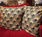 Exclusieve set van twee Art Deco kussens goud - 50x50cm -