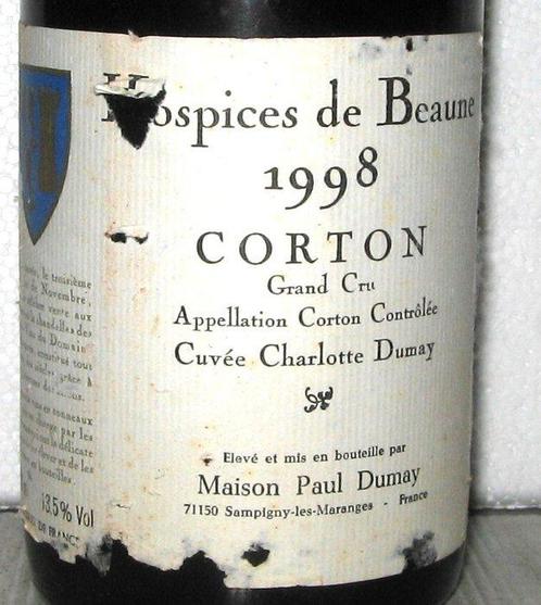 1998 Hospices de Beaune Cuvée Charlotte Dumay - Corton, Verzamelen, Wijnen