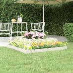 vidaXL Plantenbak 110x110x27 cm massief grenenhout wit, Tuin en Terras, Verzenden, Nieuw