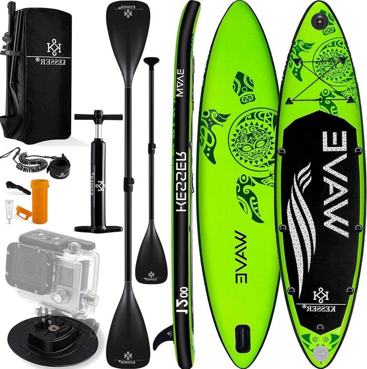 Sup Board - Opblaasbaar Paddle Board - 130 kg - Groen - KESS, Watersport en Boten, Suppen, Nieuw, Verzenden