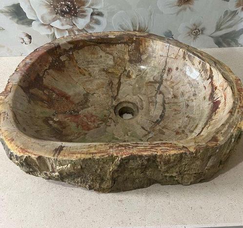 Lavabo - Bois - Lavabo dappoint entièrement en bois fossile, Antiek en Kunst, Curiosa en Brocante