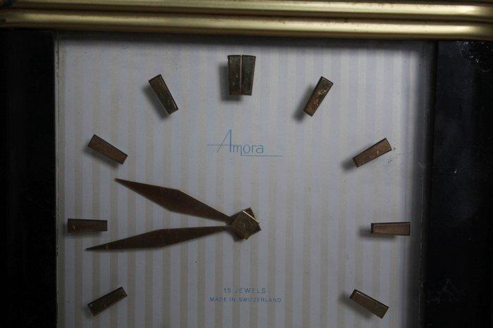 Tafel/bureauklokken - Amora - Mid-century modern Metaal,, Antiek en Kunst, Curiosa en Brocante