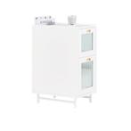 2dekans | SoBuy Nachtkastje – Met 2 Glazen Laden & Opbergvak, Huis en Inrichting, Slaapkamer | Nachtkastjes, Ophalen of Verzenden