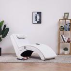 vidaXL Massage chaise longue met kussen kunstleer wit, Verzenden, Nieuw