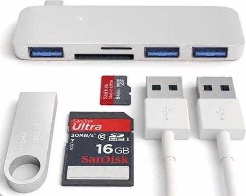 5 in 1 Aluminium DrPhone Combo Hub USB Type C 3x USB 3.0 /, Informatique & Logiciels, Pc & Câble réseau, Envoi