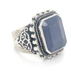 Zonder Minimumprijs - Ring Zilver - Saffier, Handtassen en Accessoires, Ringen, Nieuw