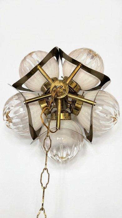 Lustre - Verre, Laiton, Antiquités & Art, Antiquités | Éclairage