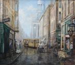 Jan Hovener (1936-2021) - De kaasmarkt en het oude stadhuis, Antiek en Kunst, Kunst | Schilderijen | Klassiek