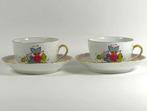 Herend - Tasse et soucoupe (4) - 2 tasses et 2 soucoupes en