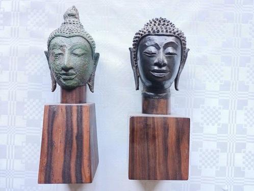 2x Hoofd van Boeddha - Ayuthaya Periode - Thailand, Antiek en Kunst, Kunst | Niet-Westerse kunst