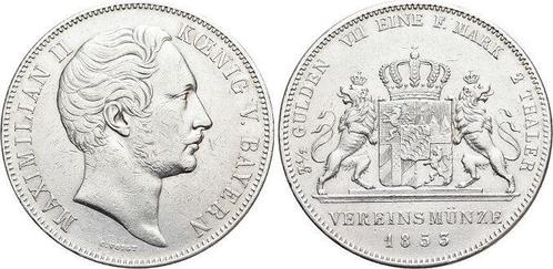 Doppeltaler, daalder 1853 Bayern Maximilian Ii Joseph 184..., Postzegels en Munten, Munten | Europa | Niet-Euromunten, België
