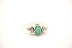 Ring - 19.2 kt. Witgoud Smaragd - Diamant, Nieuw