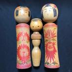 3 Japanse Kokeshi-poppen - Hout - Japan - 20e eeuw, Antiek en Kunst