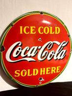 No reserve- Vrij groot Coca Cola emaille reclamebord -