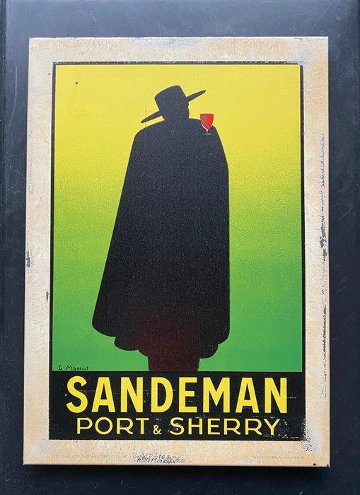 SANDEMAN - Reclamebord - Blik,Karton, Antiek en Kunst, Antiek | Wandborden en Tegels