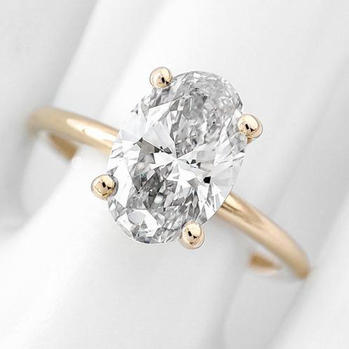 Sans Prix de Réserve - Bague - 14 carats Or jaune, E/VS1 -, Handtassen en Accessoires, Ringen