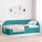 vidaXL Hoek Bed Frame met hoofdeinde Turquoise 90 cm x 200, Verzenden, Nieuw