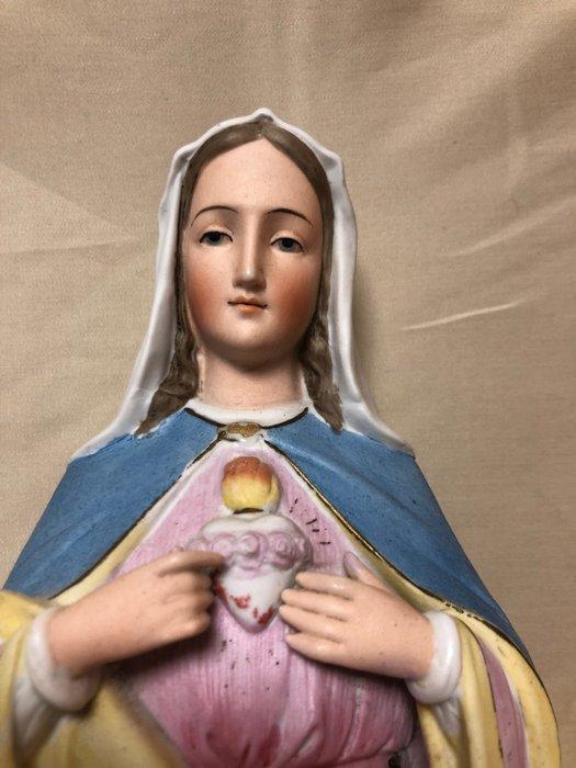 Beeld - Madonna Heilig Hart - 39 cm - Biscuit porselein -, Antiek en Kunst, Antiek | Boeken en Manuscripten