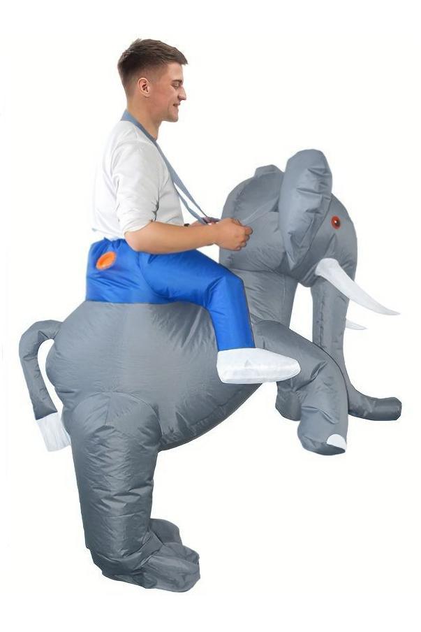 KIMU® Opblaas Kostuum Zittend Op Olifant Opblaasbaar Pak Oli, Kleding | Heren, Carnavalskleding en Feestkleding, Nieuw, Ophalen of Verzenden