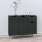 vidaXL Dressoir 90x30x72 cm bewerkt hout hoogglans zwart, Huis en Inrichting, Kasten | Dressoirs, Nieuw, Verzenden