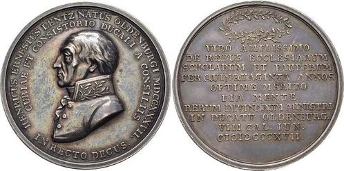 Ar-medaille (unter Vormundschaft) 1817 Oldenburg Peter Fr..., Timbres & Monnaies, Pièces & Médailles, Envoi