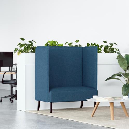 vidaXL Hoge Rug Bank Blauw 109x56x121 cm Stof, Huis en Inrichting, Zetels | Zetels, Nieuw, Verzenden