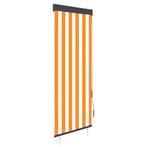 vidaXL Rolgordijn voor buiten 60x250 cm wit en oranje, Huis en Inrichting, Stoffering | Gordijnen en Lamellen, Verzenden, Nieuw