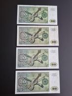 Duitsland, Bondsrepubliek. - 4 x 20 Deutsche Mark - various