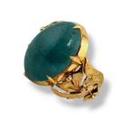 Ring - 18 karaat Geel goud, 18K gouden ring met diepgroene, Handtassen en Accessoires, Ringen, Nieuw