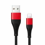 DrPhone SL01 Gevlochten Kabel - 2.4A - Data Sync en Snel, Telecommunicatie, Verzenden, Nieuw