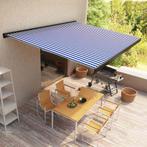 vidaXL Luifel gemotoriseerd 500x300 cm blauw en wit, Tuin en Terras, Zonneschermen, Verzenden, Nieuw