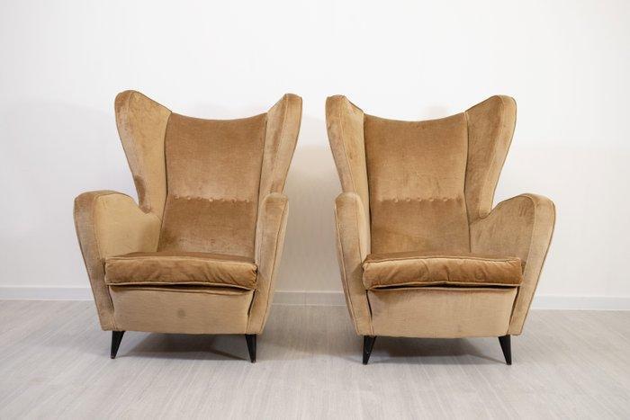 Fauteuil (2) - Hout, Textiel - koppel, Antiek en Kunst, Antiek | Meubels | Stoelen en Sofa's