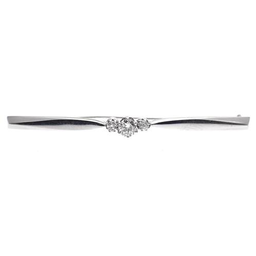 Witgouden broche met diamant | 0,31  ct. (exclusief), Handtassen en Accessoires, Broches, Overige kleuren, Gebruikt, Met edelsteen
